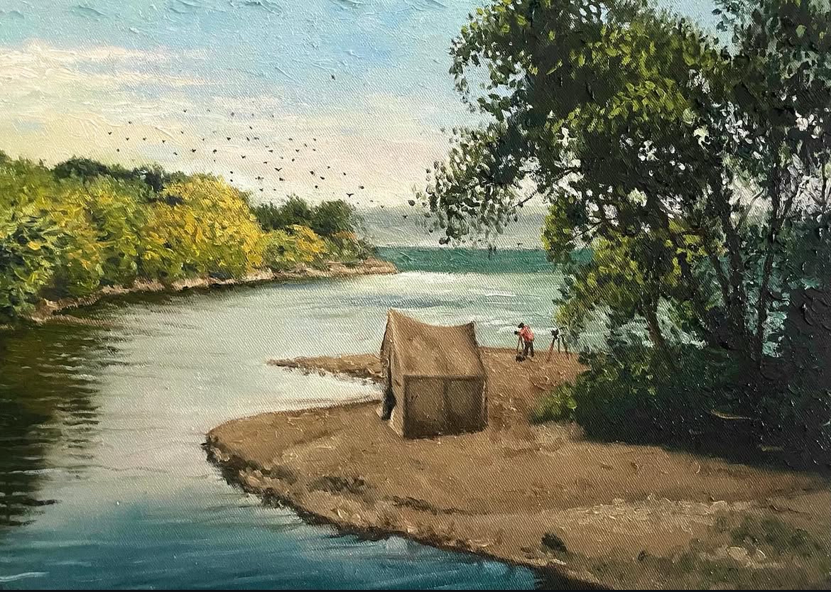 The Birdwatcher, oil on canvas, 2023_Hope Monday