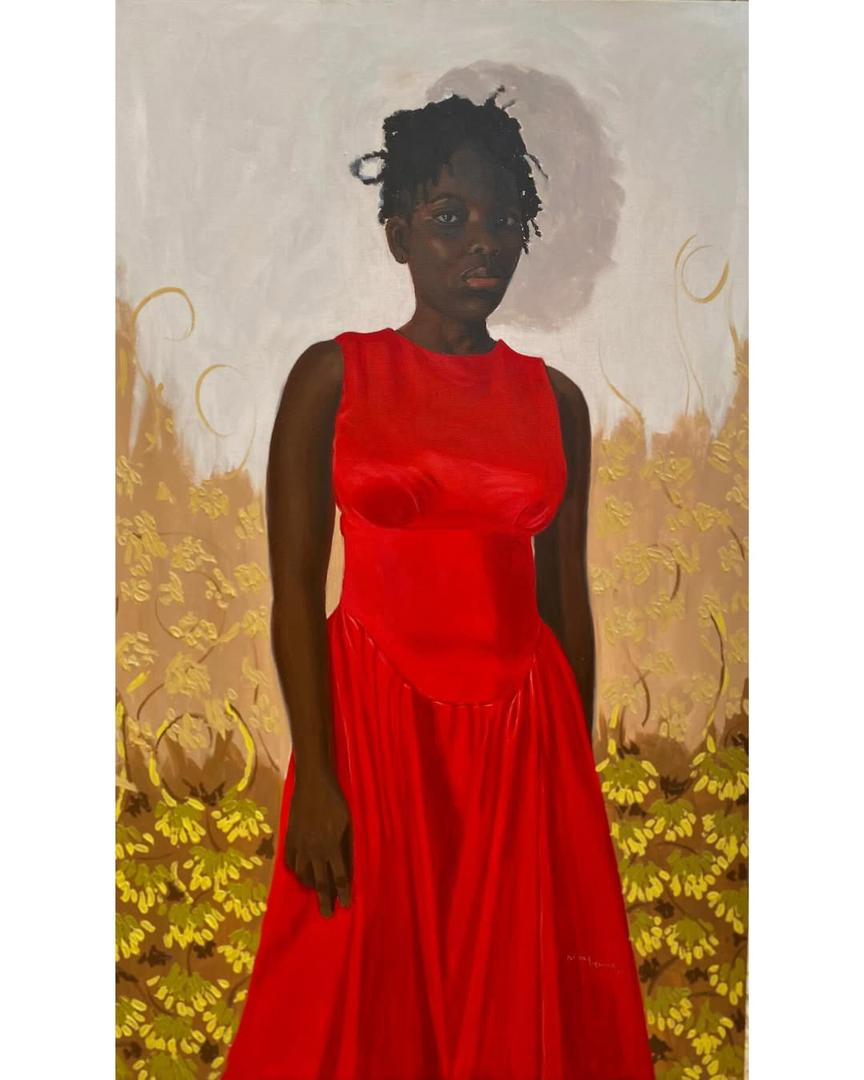 The Red dress, Acrylic on canvas, 2025