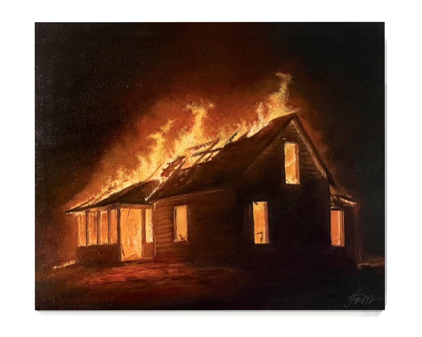 Inferno, oil on canvas, 2025